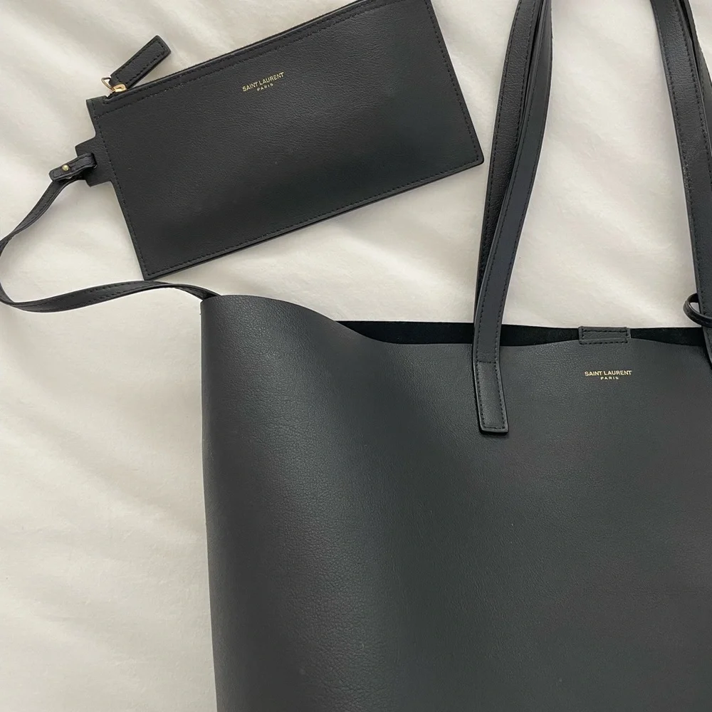 Saint Laurent Leather Shopping Tote - Picture 3 of 15